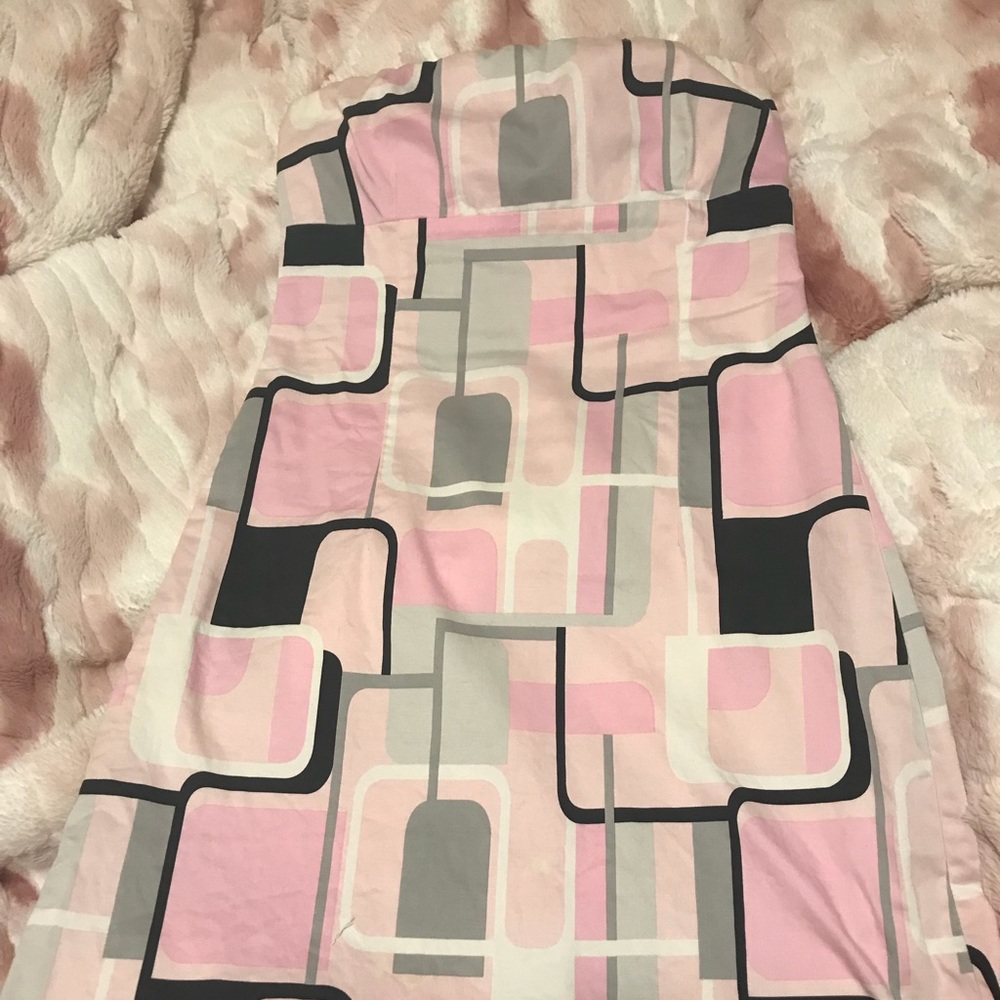 Strapless geometric dress